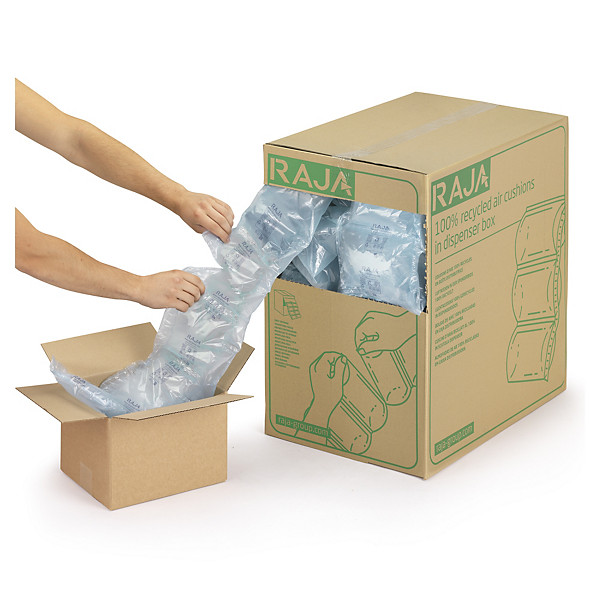 Bolsas de aire de plástico reciclado en caja distribuidora RAJA® - 1