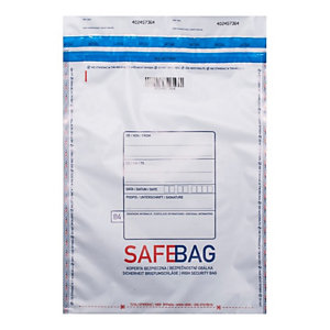 BONG PACKAGING Sacchetti di sicurezza Safe Bag - per corrieri - B4 - 25,6 x 37 + 4 cm - bianco  - conf. 100 pezzi