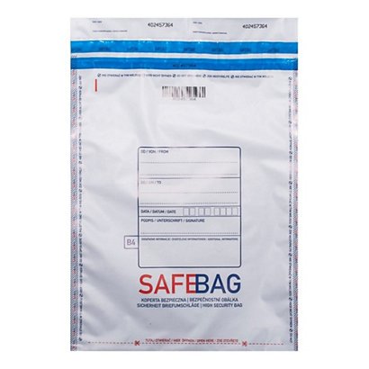 BONG PACKAGING Sacchetti di sicurezza Safe Bag - per corrieri - B4 - 25,6 x 37 + 4 cm - bianco  - conf. 100 pezzi - 1