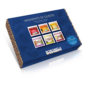 BONOMELLI Mix Infusi Momento di gusto, 3 Gusti Infusi Fruttosi e 3 Gusti Infusi Gustosi (confezione 36 filtri) BONOMELLI Mix Infusi Momento di gusto, 3 Gusti Infusi Fruttosi e 3 Gusti Infusi Gustosi (confezione 36 filtri)