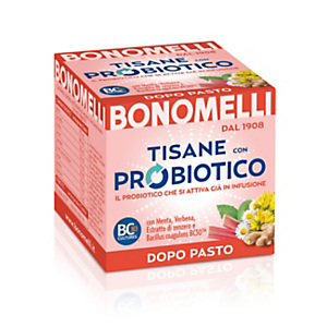 BONOMELLI Tisana probiotica dopo pasto, Menta, Verbena ed Estratto di Zenzero (confezione 10 filtri) BONOMELLI Tisana probiotica dopo pasto, Menta, Verbena ed Estratto di Zenzero (confezione 10 filtri)