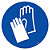 Bord handschoenen dragen verplicht diameter 18 cm flexibel en zelfklevend - 1