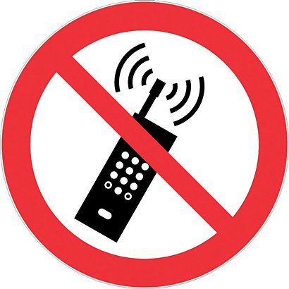 Bord verboden mobiele telefoons diameter 30 cm schokbestendig polystyreen