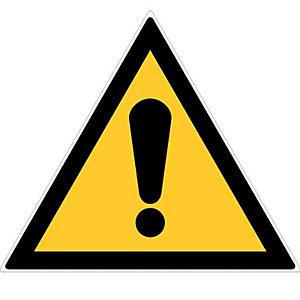 Bord waarschuwing algemeen gevaar 30 x 30 x 30 cm schokbestendig polystyreen
