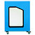 Borne de tri sélectif 90l support-sac vigi avec roulettes sans serrure - cubatri - tri papier-gris+bleu - 2