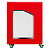 Borne de tri sélectif 90l support-sac vigi avec roulettes sans serrure - cubatri - tri métal-blanc+rouge - 2