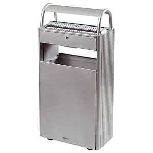 Bornes cendrier 12 L et corbeille 60 L Rossignol gris métal Bornes cendrier 12 L et corbeille 60 L Rossignol gris métal
