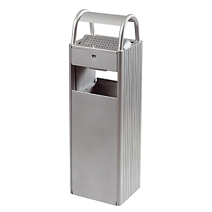 Bornes cendrier 6 L et corbeille 30 L Rossignol gris métal RAL 9006 Bornes cendrier 6 L et corbeille 30 L Rossignol gris métal RAL 9006