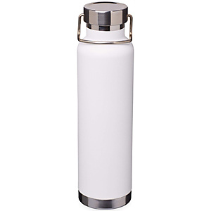 Borraccia personalizzabile con isolamento sottovuoto in rame Thor, Acciaio inox, Capacità 650 ml, Solido bianco