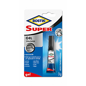 Bostik Colla Super Gel, Adesivo istantaneo universale, 3 g Bostik Colla Super Gel, Adesivo istantaneo universale, 3 g