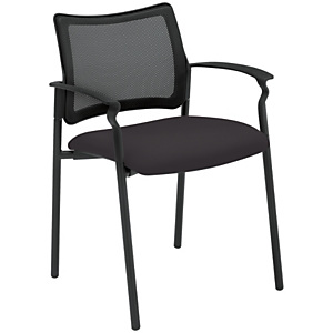 Boston Silla de confidente, malla y tela, estructura metálica negra, negro Boston Silla de confidente, malla y tela, estructura metálica negra, negro
