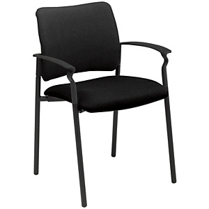 Boston Silla de confidente, tapizada, estructura metálica negra, negro Boston Silla de confidente, tapizada, estructura metálica negra, negro