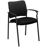 Boston Silla de confidente, tapizada, estructura metálica negra, negro Boston Silla de confidente, tapizada, estructura metálica negra, negro