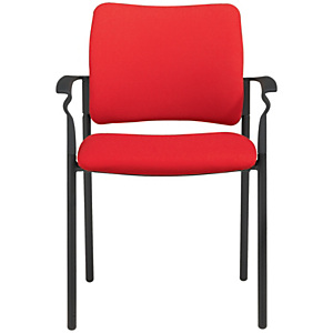 Boston Silla de confidente, tapizada, estructura metálica negra, rojo Boston Silla de confidente, tapizada, estructura metálica negra, rojo