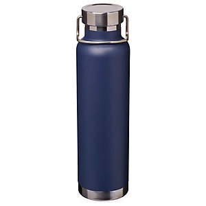 Bottiglia personalizzabile con isolamento sottovuoto in rame Thor, Acciaio inox, Capacità 650 ml, Navy