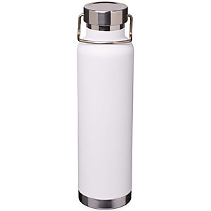 Bottiglia personalizzabile con isolamento sottovuoto in rame Thor, Acciaio inox, Capacità 650 ml, Solido bianco