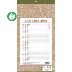 Bouchut Bloc mensuel Natura - 19 x 36 cm - 2026 Bouchut Bloc mensuel Natura - 19 x 36 cm - 2026
