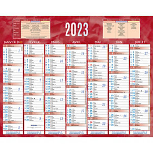 Bouchut Calendrier bancaire rouge - 21 x 26,5 cm - 2023