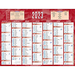 Bouchut Calendrier bancaire rouge - 32 x 42 cm - 2024