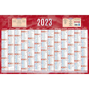 Bouchut Calendrier bancaire rouge - 43 x 65 cm - 2023