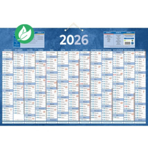 Bouchut Calendrier mural annuel (13 mois / face) - Bleu - 43 x 65 cm - 2026 Bouchut Calendrier mural annuel (13 mois / face) - Bleu - 43 x 65 cm - 2026