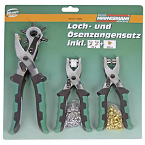 BRÜDER MANNESMANN GREEN LINE BRÜDER MANNESMANN Kit de pince à oeillet et perçage rotatif BRÜDER MANNESMANN GREEN LINE BRÜDER MANNESMANN Kit de pince à oeillet et perçage rotatif