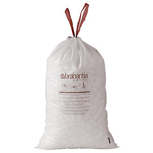 BRABANTIA Sac poubelle  Blanc - 5 L - Rouleau de 20 sacs (Rouleau de 20 sacs)