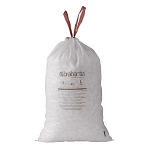 BRABANTIA Sacs poubelle plastique - 10/12 L - Blanc - Rouleau de 20