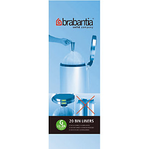 BRABANTIA Sacs poubelle plastique - 30 L - Blanc - Rouleau de 20