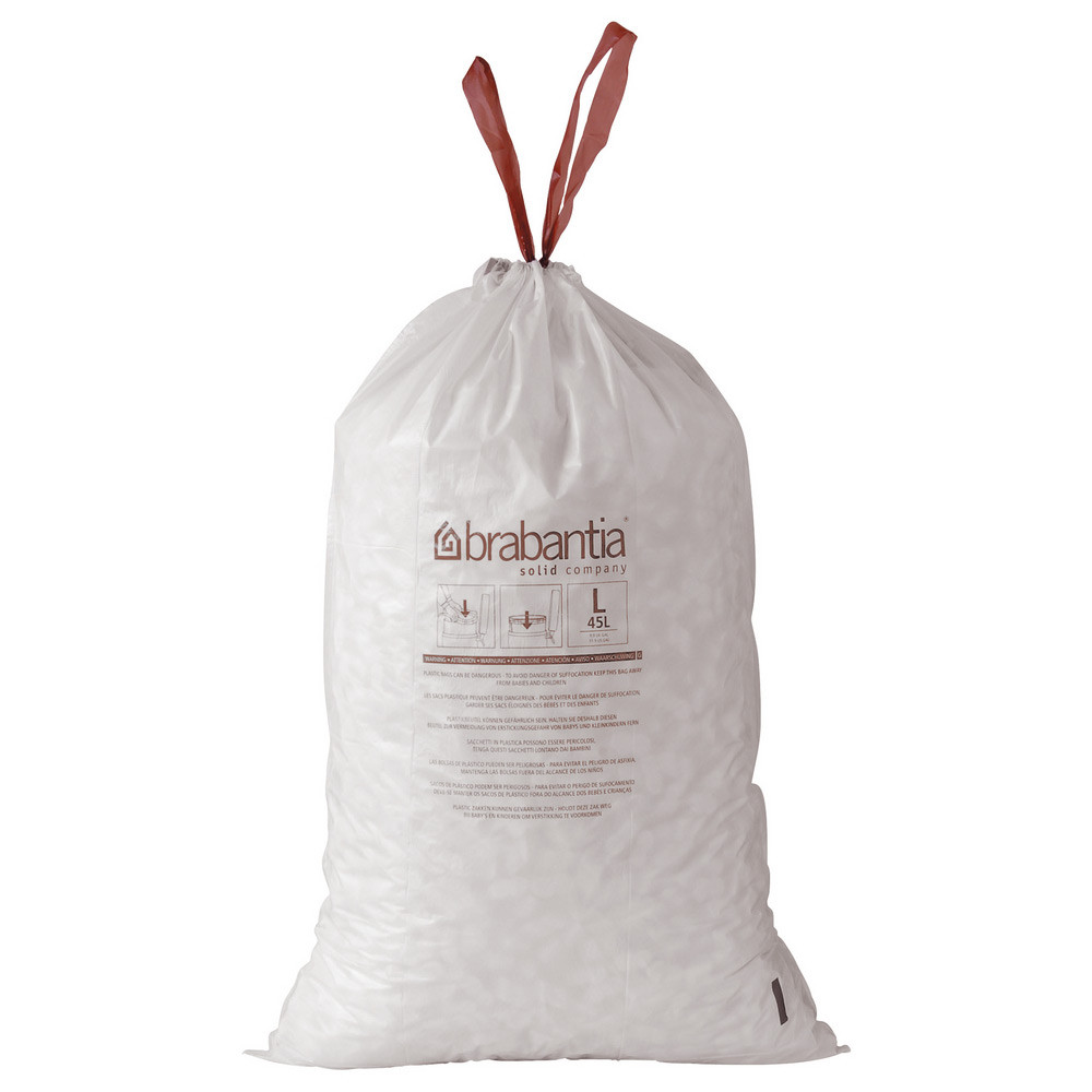BRABANTIA Sacs poubelle plastique - 5 L - Blanc - Rouleau de 20