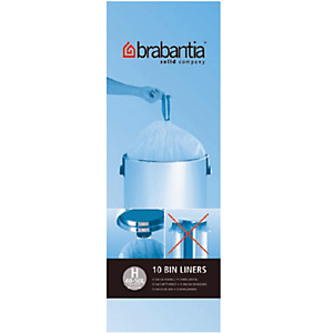 BRABANTIA Sacs poubelle plastique - 50 L - Blanc - Rouleau de 10 BRABANTIA Sacs poubelle plastique - 50 L - Blanc - Rouleau de 10
