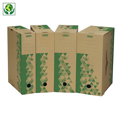 Braune Ablageboxen RAJA 100% recycelt, 245 x 150 x 330 mm