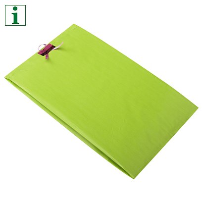 Bright kraft paper gift bags, green, 240x390x75mm, pack of 250 - 1