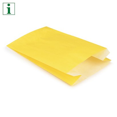 Bright kraft paper gift bags, yellow, 120x190x45mm, pack of 250 - 1