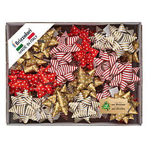 BRIZZOLARI Stelle di nastro ecocarta - 15 mm x diam. 6,5 cm - fantasie assortite natale - conf. 50 pezzi BRIZZOLARI Stelle di nastro ecocarta - 15 mm x diam. 6,5 cm - fantasie assortite natale - conf. 50 pezzi