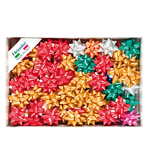 BRIZZOLARI Stelle di nastro liscio 6800 - 14 mm x diam. 6,5 cm - colori natalizi assortiti - conf. 100 pezzi BRIZZOLARI Stelle di nastro liscio 6800 - 14 mm x diam. 6,5 cm - colori natalizi assortiti - conf. 100 pezzi