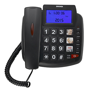 BRONDI Bravo 90 LCD Telefono a filo, Nero BRONDI Bravo 90 LCD Telefono a filo, Nero