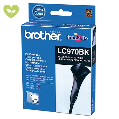 Brother Cartuccia inkjet LC970BK, LC-970BK, Inchiostro Innobella™, Nero, Pacco singolo - 1