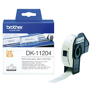 Brother DK-11204 etiquetas de múltiple uso - 17 x 54 mm.