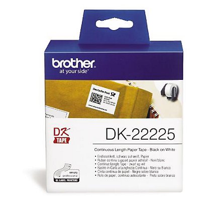 Brother DK-22225 Cinta de etiquetas, negro sobre blanco, 38 mm x 30,48 m - 1