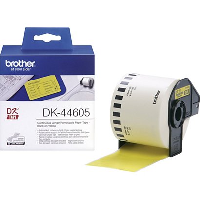 Brother DK-44605 Cinta de etiquetas, negro sobre amarillo, 62 mm x 30,5 m - 1