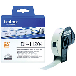Brother Rouleaux d'étiquettes Brother pour imprimante QL - Multi-usage - Modèles DK11204 - 17 x 54 mm - 400 étiquettes Brother Rouleaux d'étiquettes Brother pour imprimante QL - Multi-usage - Modèles DK11204 - 17 x 54 mm - 400 étiquettes