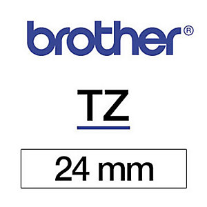 Brother Ruban titreuse BROTHER - TZe - écriture Noir / fond Blanc - 24 mm x 8 m - Modèle TZe-251