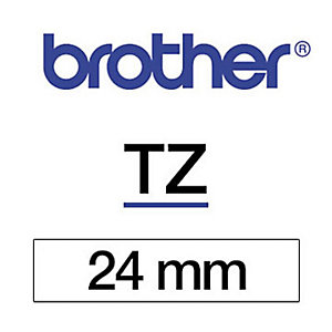 Brother Ruban titreuse BROTHER - TZe - écriture Noir / fond Blanc - 24 mm x 8 m - Modèle TZe-251