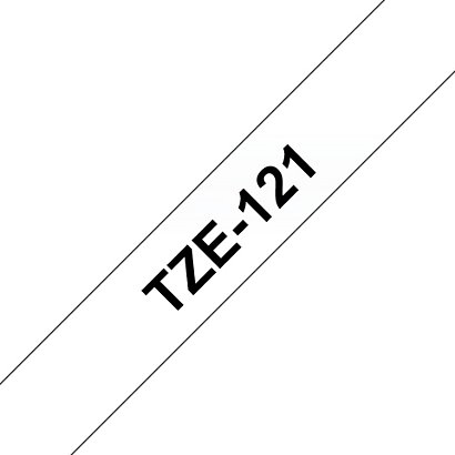 Brother Ruban TZe-121 pour étiqueteuse - 9 mm x 8 m - Noir sur Transparent - 1
