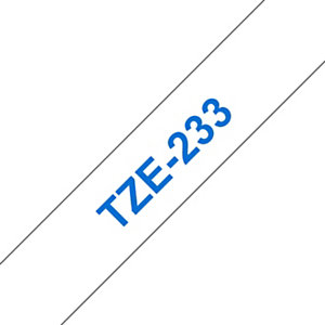 Brother Ruban TZe-233 pour étiqueteuse - 12 mm x 8 m - Bleu sur Blanc