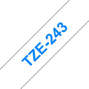 Brother Ruban TZe-243 pour étiqueteuse - 18 mm x 8 m - Bleu sur Blanc