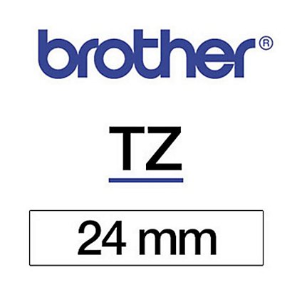 Brother Ruban TZe-251 pour étiqueteuse - 24 mm x 8 m - Noir sur Blanc - 1