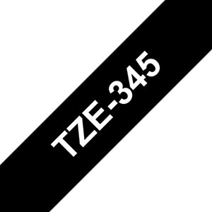 Brother Ruban TZe-345 pour étiqueteuse - 18 mm x 8 m - Blanc sur Noir
