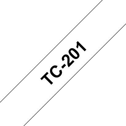 Brother TC-201, Cinta de etiquetas, negro sobre blanco, 12 mm x 7,7 m - 1